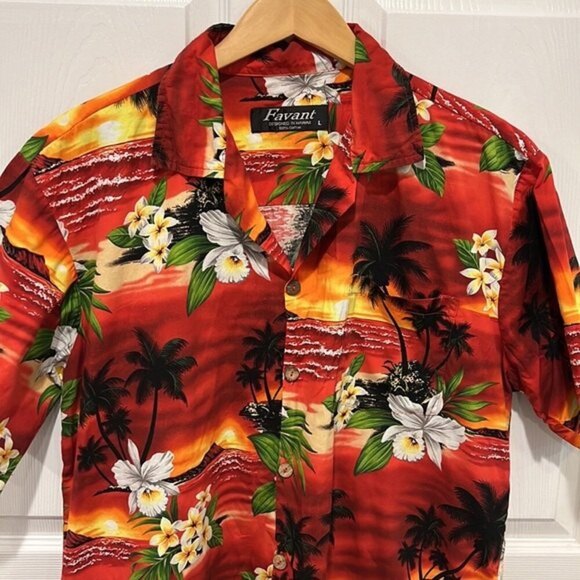 Favant Hawai button down 100% cotton shirt size Large - Picture 3 of 8